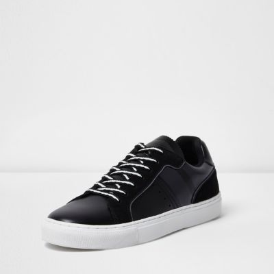 Black lace-up trainers